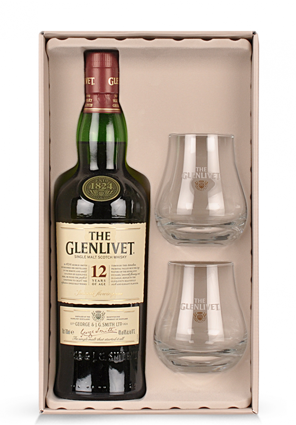 SmartDrinks.ro Whisky The Glenlivet 12 Years+ Gift Box, Single Malt
