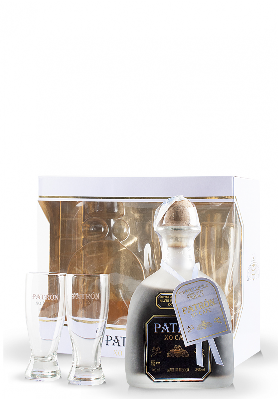 SmartDrinks.ro Liqueur Patron XO Cafe (0.7L) + 2 glasses