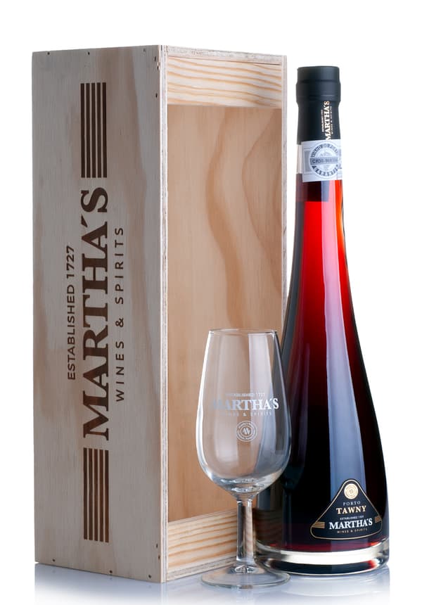 Wine Martha's, Decanter Tobbo Porto Tawny With Wooden Box + Glass (0.75L)